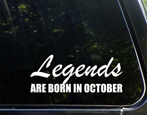 אגדות נולדות באוקטובר - למכוניות מדבקות חלונות מדבקות פגוש מכוניות מצחיקות | לבן | 8.75 אינץ '